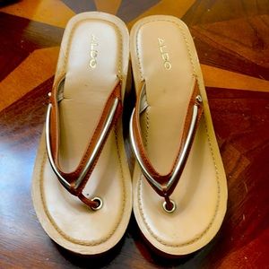 Aldo platform flip flops